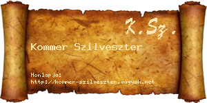 Kommer Szilveszter névjegykártya